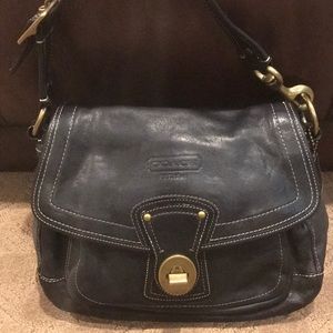 Black leather coach bag
